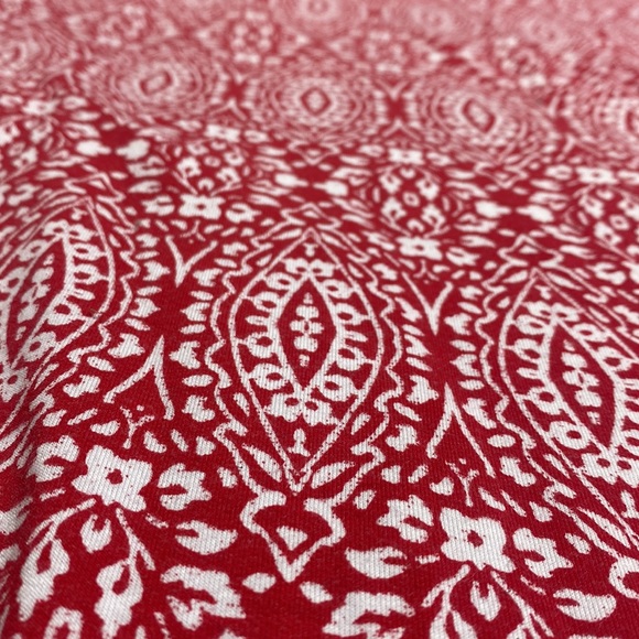 Short Sleeve Red Patterned Dress - Picture 1 of 4